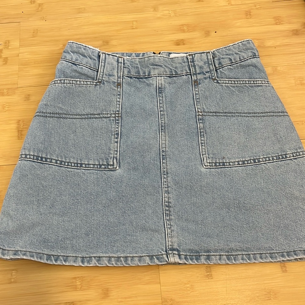 BDG light wash denim skirt
